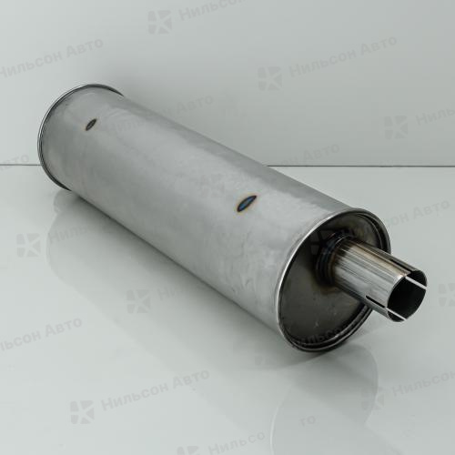 Бочка глушителя 590*170, труба смещена 63/58*150, ZEVS