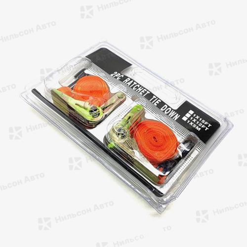 Стяжка груза 5м, с замком, ALMEGA (в блистере, комплект 2 шт)