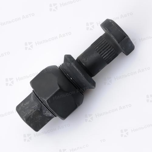 Шпилька задняя в сборе корейская телега, левая, ZEVS (гайка 41, конус 36, длина 105)