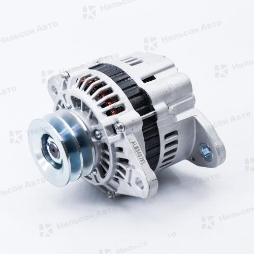 Генератор 24V MMC CANTER/HYUNDAI 4D33, без вакуумника, 2 клиновой, фишка прямоугольная на 2 контакта, 35 Amp, KRAUF