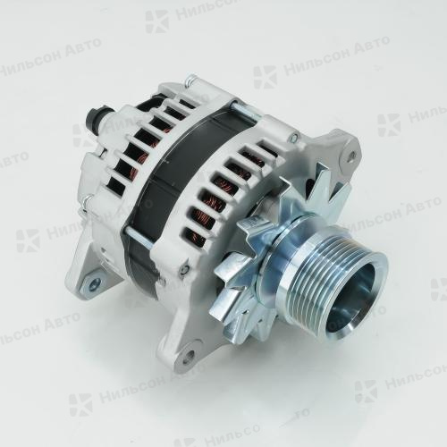 Генератор 24V ISUZU ELF 4HK1, 4JJ1, 80A, без вакуума, ручейковый, фишка прямоугольная на 2 контакта, MOTORHERZ