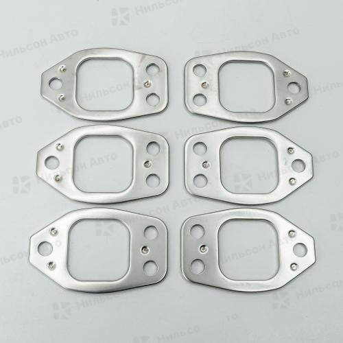 Прокладка выпускного коллектора HINO RANGER/TOYOTA DYNA S05D, S05C, J05C, J07C, J08C, 6 штук, QUNZE (металл) (комплект 6 штук)