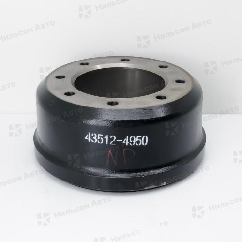 Барабан тормозной задний HINO 500, R19,5 на 8 шпилек, вид 2, Nilson Auto Parts (370dвнутр*155ширколодки*285центршпилек*214посадступица*190hобщая)