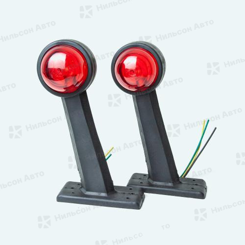 Габарит, на будку, красный/красный, (на стойке/выносной/комплект из 2 штук/длина 12 см), ZEVS