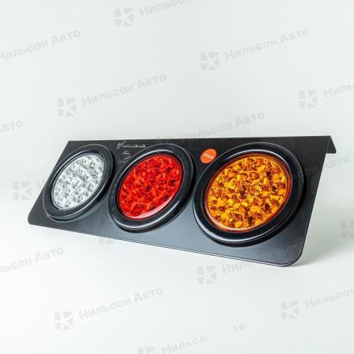 Стоп сигнал MMC FUSO/NISSAN DIESEL/HINO, правый, SHILIDUO (круглые фонари, 3 секции, металлический кронштейн, LED)