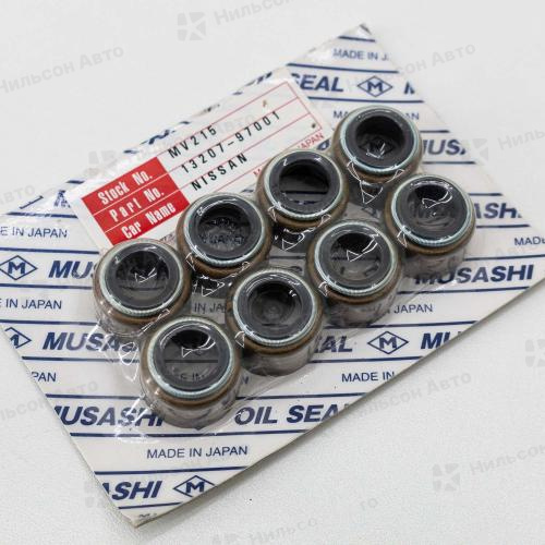 Маслосъемные колпачки NISSAN DIESEL RF8, RE8, RG8, вид 2, MUSASHI (комплект 8 шт)