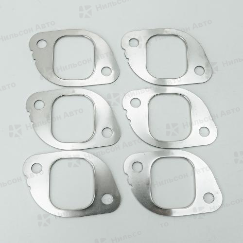 Прокладка выпускного коллектора ISUZU FORWARD 6HE1, 6HH1, QUNZE (металл) (комплект из 6 штук)