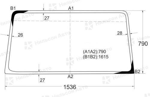 Стекло лобовое ISUZU ELF 1993-2002  г, узкая база, высокая кабина 161,5*79, XYG (УЦЕНКА в Москве, трещина, скол на стекле)