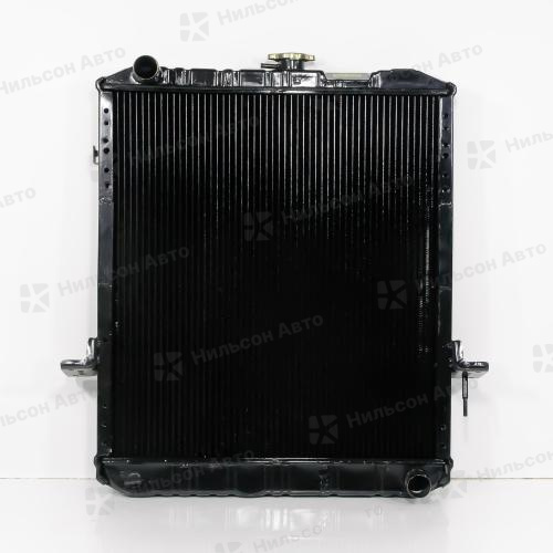 Радиатор двигателя ISUZU ELF 4HK1, медный с заливной, в590*ш540 (без бачков), ZEVS (с рамкой) - табличка