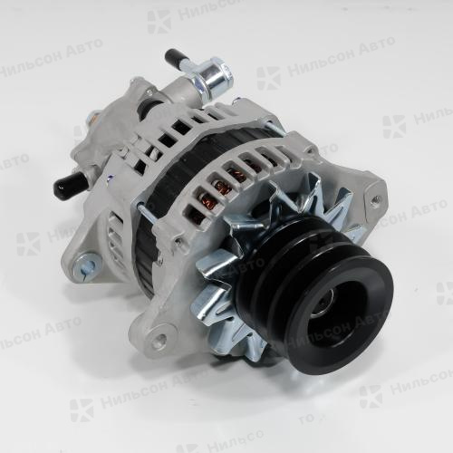 Генератор 24V ISUZU ELF 4HF1, вакуумник сзади, 3 клиновой, фишка овальная 2 контакта, 60A, KRAUF