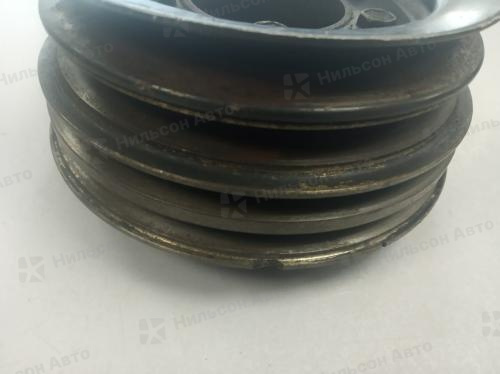 Шкив коленвала TOYOTA DYNA, 15B, трехклиновой, б/у (УЦЕНКА, скол по краю)