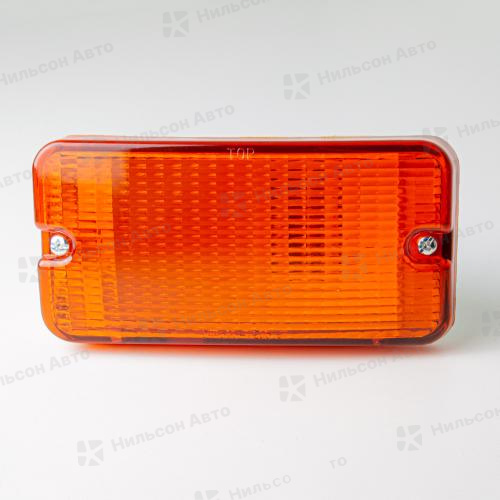 Поворот в бампер, HINO RANGER, левый, (оранжевый/со скосом), ZEVS