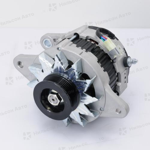 Генератор 24V HINO 500, без вакуумника, шкив ручейковый, фишка квадратная на 4 контакта выносная, 55Amp, KRAUF