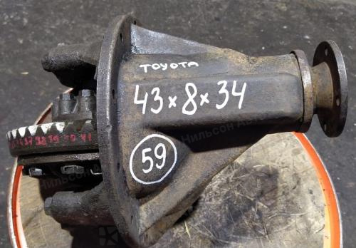 Редуктор заднего моста TOYOTA DYNA, R14-16 на 5 шпилек, пл/хв 43/8, шлицов 34, фланец 65*65, б/у