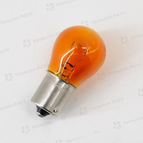 Лампочка в поворот на 1 контакт большая, 12V/PY21W, XENITE (желтая, с цоколем, бобышки - со смещением)