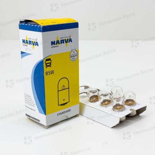 Лампочка в габарит на 1 контакт маленькая, 24V/R5W, NARVA