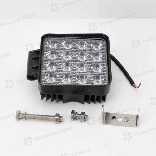 Фара дополнительного света, 16LED, 12/24V, 48W, 6500K, (белый/прямоугольный), GSPARTS