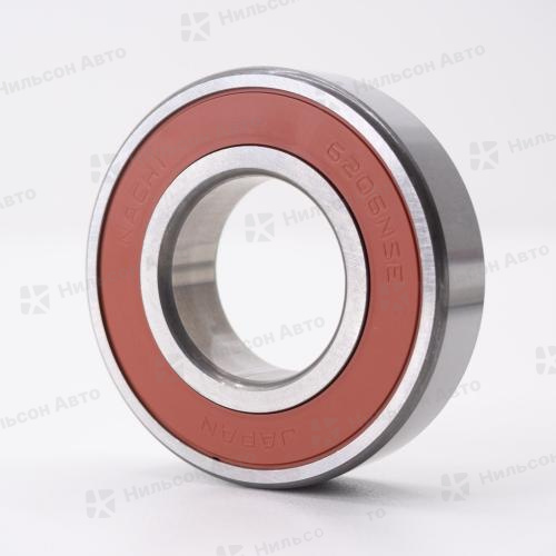 Подшипник маховика/ролика 6206, NACHI (закрытый, пластиковая крышка, 30*62*16)