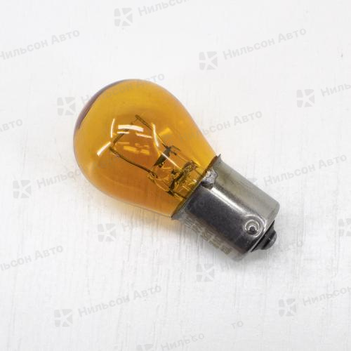 Лампочка в поворот на 1 контакт большая, 12V/PY21W, LYNXAUTO (желтая, с цоколем)