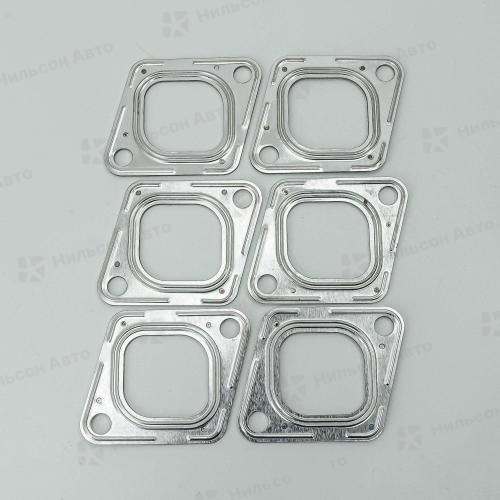 Прокладка выпускного коллектора NISSAN DIESEL FE6, QUNZE (металл) (комплект из 6 штук)