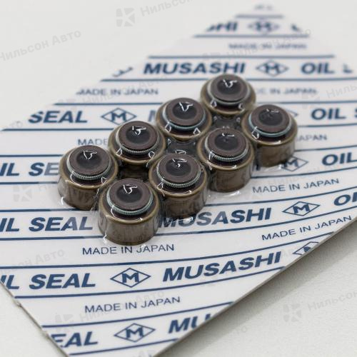 Маслосъемные колпачки TOYOTA DYNA 3RZF, вид 1, MUSASHI (комплект 8 шт)(под клапан 5,5)