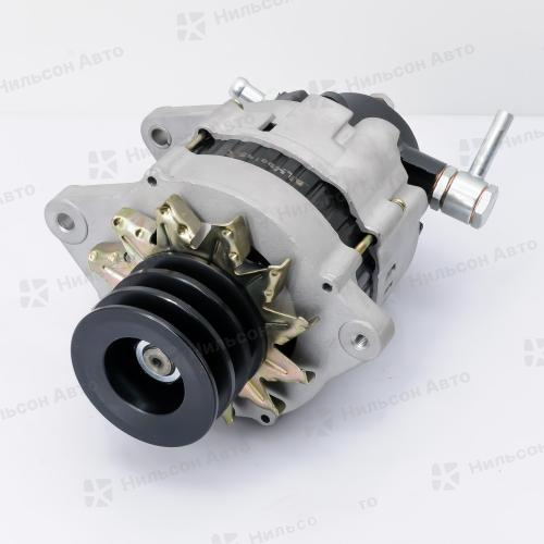 Генератор 24V ISUZU ELF 4HF1, 4HG1, 60A, вакуумник сзади, 3 клиновой, фишка круглая на 3 контакта, KRAUF