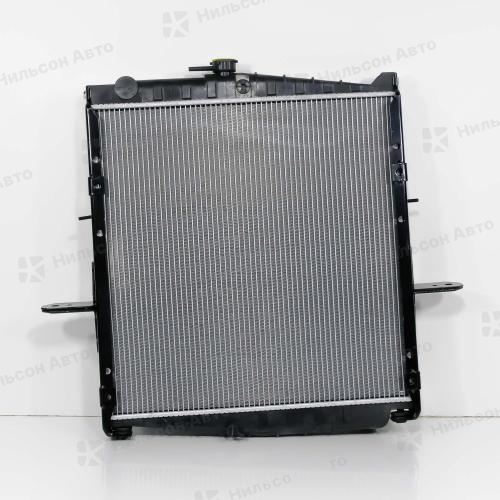 Радиатор двигателя NISSAN DIESEL FE6, FE6-T, MD92, вид 1, пластиковый с заливной, в600*ш588 (без бачков), GSPARTS (с рамкой под подушки)