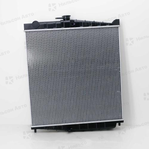 Радиатор двигателя NISSAN DIESEL FE6, FE6-T, MD92, вид 1, пластиковый с заливной, в600*ш588 (без бачков), ZEVS (без рамки)