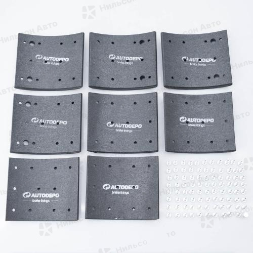 Тормозные накладки T370-1501/T370-1502, AUTODEPO  HINO 500 задние размер 145*13*170