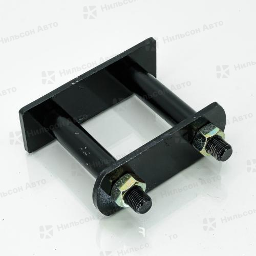 Серьга задней рессоры MMC CANTER под резиновую втулку, вид 1, GSPARTS (с пластиной и гайками)