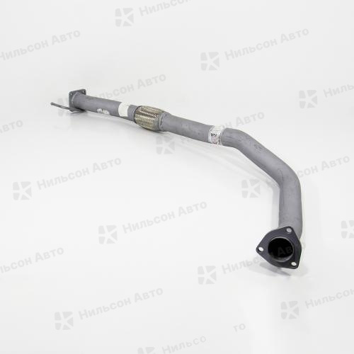 Труба глушителя ISUZU ELF NQR/NPR 4HK1, на 2 фланца, с гофрой, ФОБОС