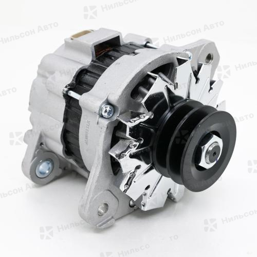 Генератор 24V MMC FUSO 6M60, без вакуумника, 2 клиновой, фишка прямоугольная на 2 контакта параллельно, 80Amp, KRAUF (посадочное ремня 13 мм)