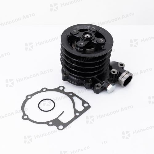 Помпа водяная ISUZU FORWARD 6HE1 шкив на 4 клина ZEVS (чугунный корпус, несъемная крыльчатка)