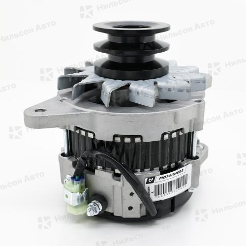 Генератор 24V HINO RANGER J08C, без вакуума, 2 клиновой, фишка на 4 контакта, 24V, 60A, MOTORHERZ