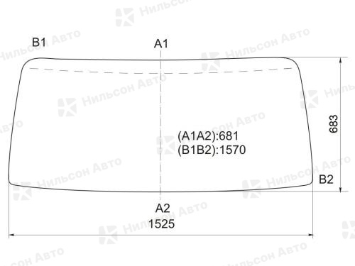 Стекло лобовое MMC CANTER с 2000 г, узкая база, 158*68, XYG