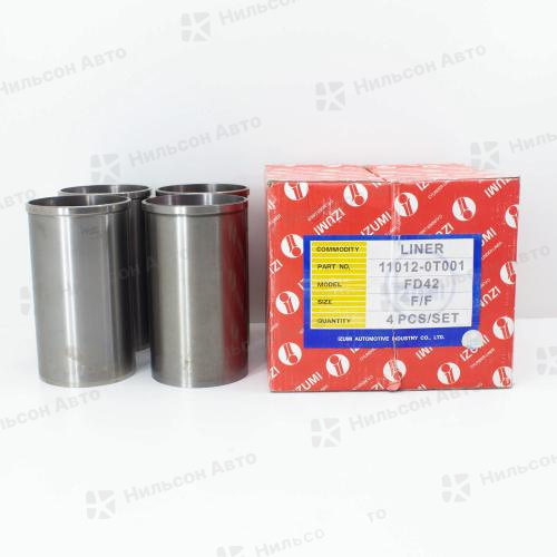 Гильзы поршневые NISSAN ATLAS FD42, хонингованные, комплект 4 шт, IZUMI (с буртиком/диаметр 108, длина 198)