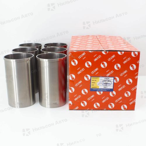 Гильзы поршневые HINO RANGER J05C, J07C, J08C, хонингованные, IZUMI (комплект 6 шт)(с буртиком)