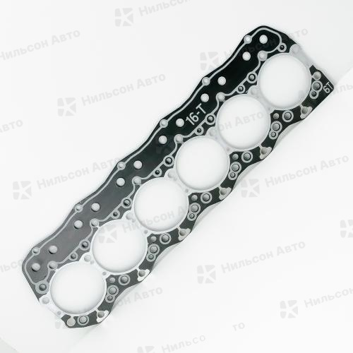 Прокладка головки блока MMC FUSO 6D16-T, 6D17 24 клапана вид 2, QUNZE (S-2.5/паронит)