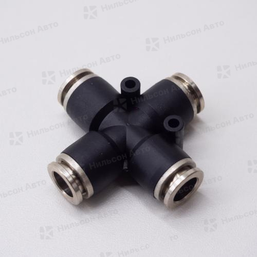 Фитинг пластиковый 08 мм, ZEVS (крестообразный)