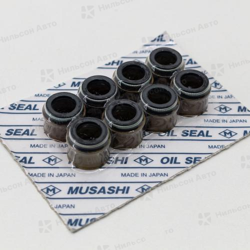 Маслосъемные колпачки MMC FUSO 6D22, 8DC8, 8DC11, MUSASHI (комплект 8 шт)