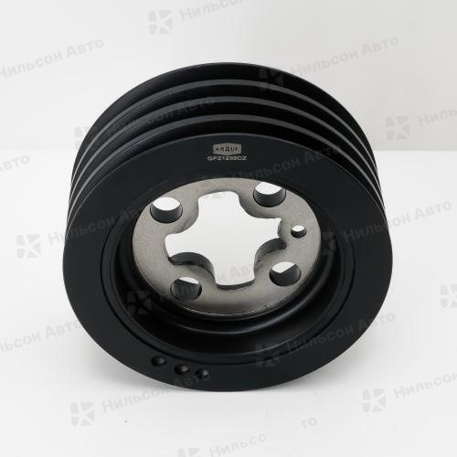 Шкив коленвала ISUZU ELF 4HF1, 4HG1, 4HL1, 4-х клиновой, крепится на 4 болта, KRAUF