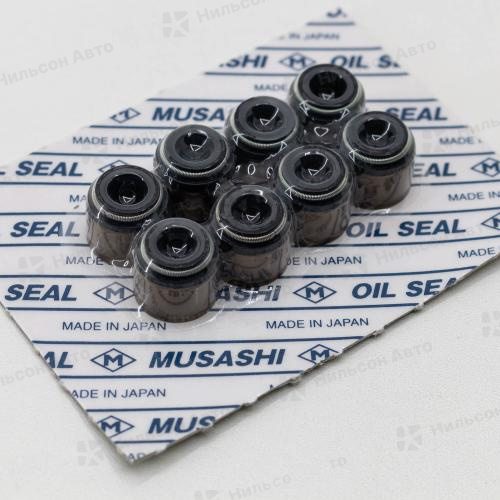 Маслосъемные колпачки HINO RANGER W04D, H06C, H07C, H07D, W06D, K13C, MUSASHI (комплект 8 шт)