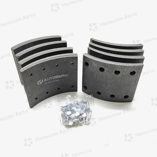 Тормозные накладки T320-1308, ISUZU NKR, AUTODEPO (левый руль) размер 130*13*150