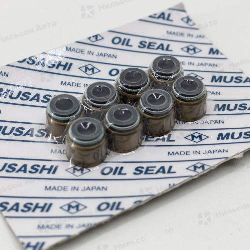 Маслосъемные колпачки TOYOTA DYNA/HINO RANGER S05D, S05C, J05C, J08C, MUSASHI (комплект 8 шт)