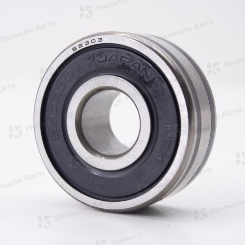 Подшипник маховика/ролика 62303, оригинал (закрытый, пластиковая крышка,17*47*19)