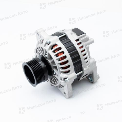 Генератор 24V ISUZU ELF 4HK1, 4JJ1, 80A, без вакуума, ручейковый, фишка прямоугольная на 2 контакта, KRAUF