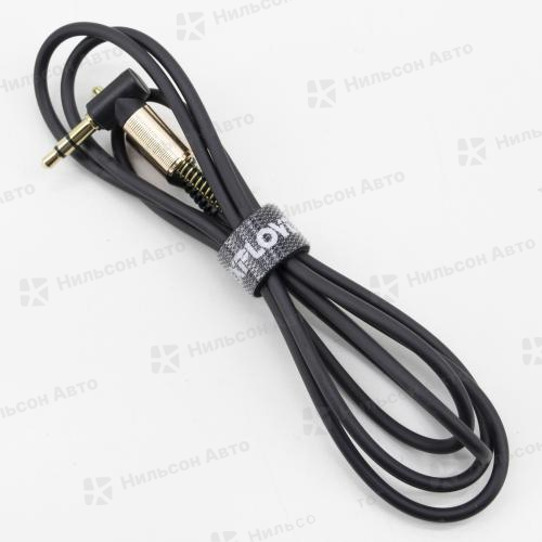 Аудиокабель, AUX штекер-штекер, 3,5 мм, (длина 1 м/силикон/черный), EXPLOYD 