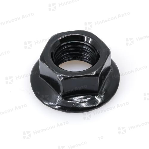 Гайка M12*1.25, с фланцем, цинк черный, лицензия
