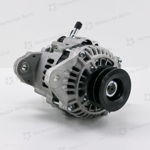 Генератор 24V MMC CANTER 4D33-34, вакуумник сзади, 2 клиновой, фишка прямоугольная на 2 контакта, KRAUF