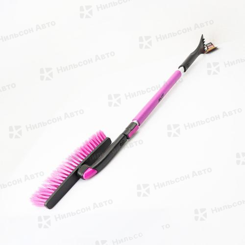 Щетка для очистки снега со скребком 900-1300 мм, AVS (телескопическая)